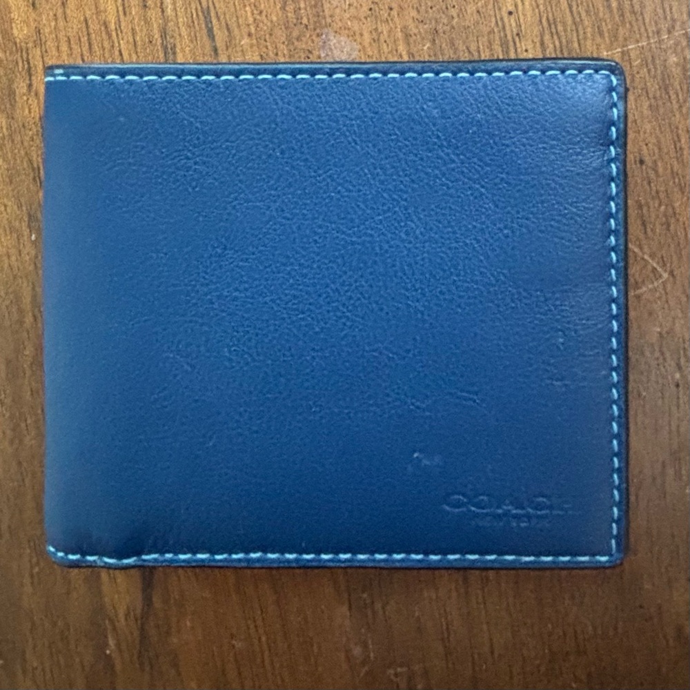 Coach Men's Blue Leather Wallet